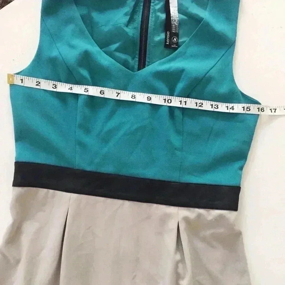 Kensie Color Block Vegan Leather Trim Dress - Picture 5 of 7